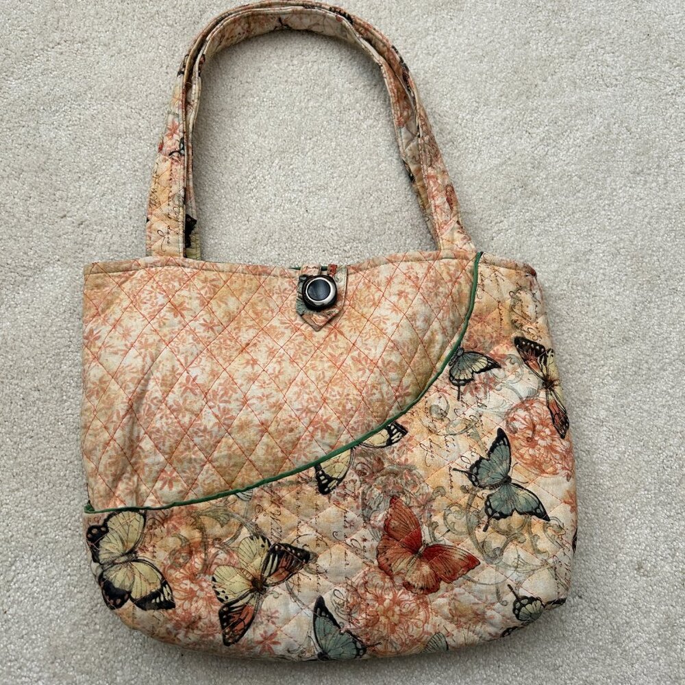 Vintage Butterfly Quilted Tender Loving Care By  Luella Slack Bag